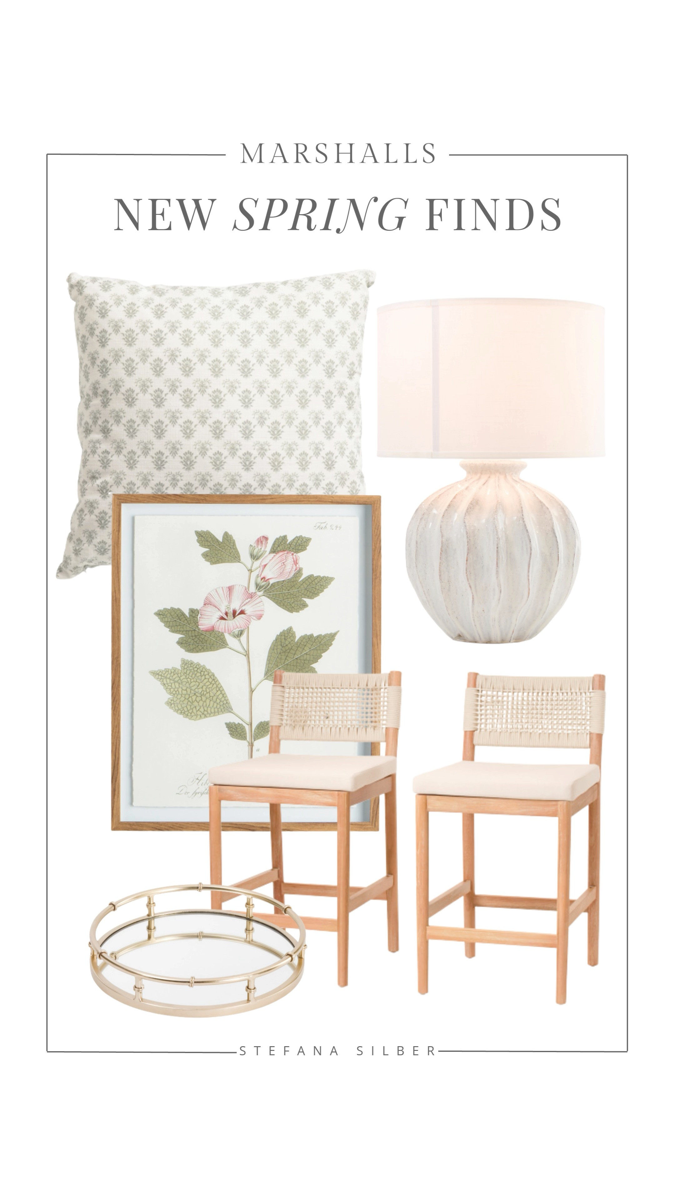 Pretty new spring finds from Marshalls 

Home decor, spring decor, spring pillow, refresh, counter stools, lamp, tray, wall art 

#LTKSaleAlert #LTKHome #LTKSeasonal