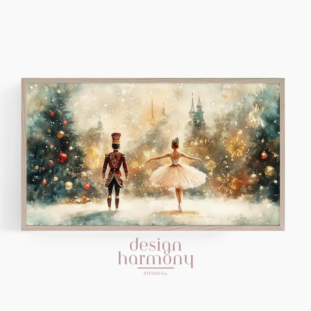 Nutcracker Ballet Watercolor Painting: Christmas TV Art (Digital Download) | Etsy (US)