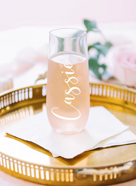 Personalized Bridesmaid Gift Idea  Champagne Flutes - Etsy | Etsy (US)