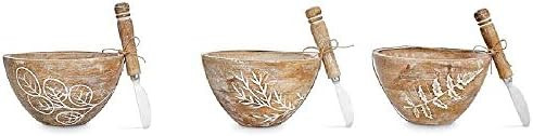 Mud Pie Carved Fern Dip Bowl Set (Eucalyptus) | Amazon (US)