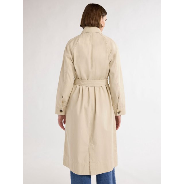 Free Assembly Women’s and Women's Plus Cotton Trench Coat, Sizes XS-4X | Walmart (US)