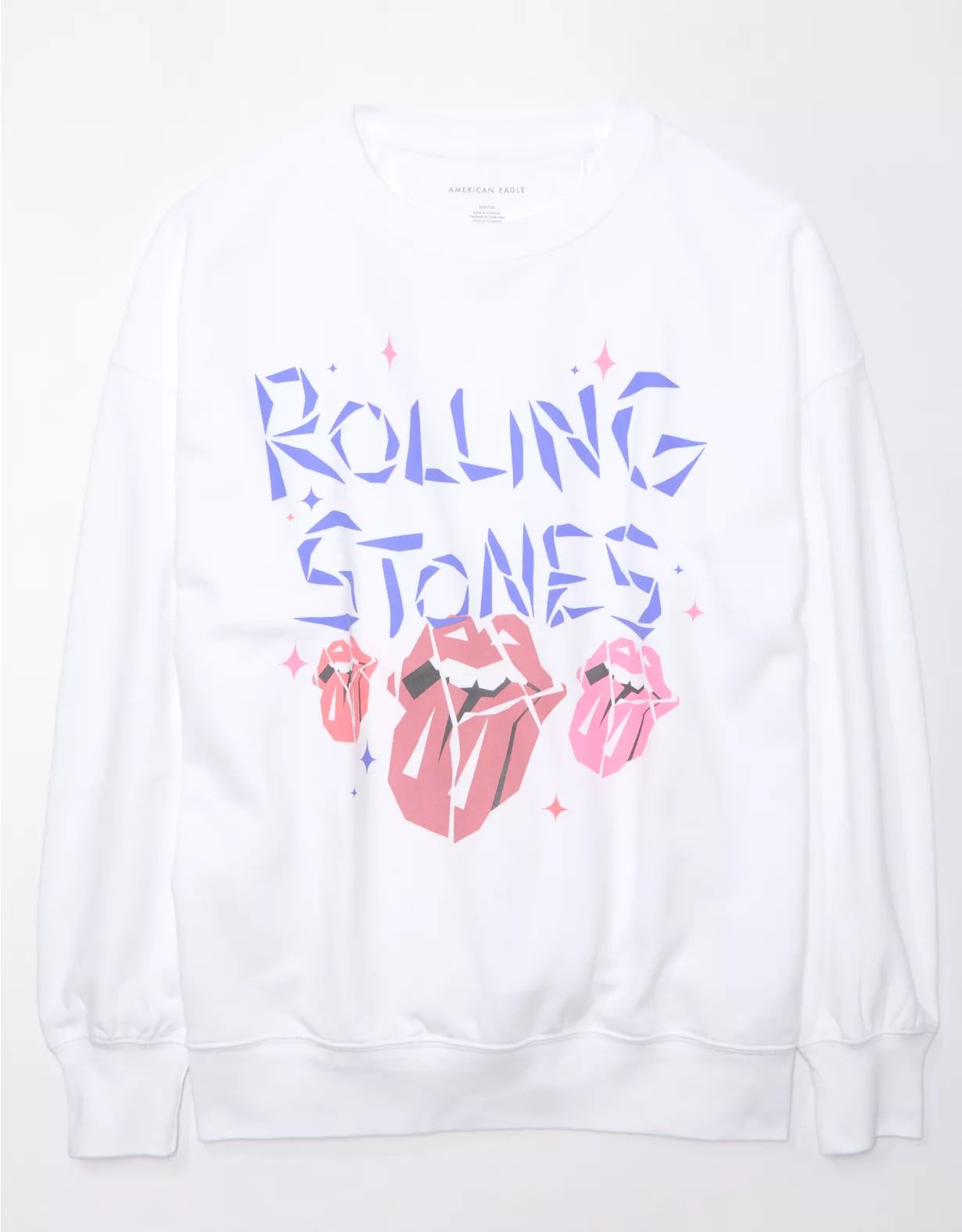 AE Oversized Rolling Stones Hackney Diamonds Graphic Sweatshirt | American Eagle Outfitters (US & CA)