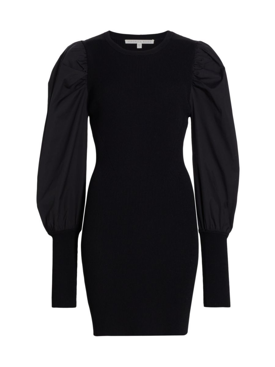 Veronica Beard Wilkin Puff-Sleeve Body-Con Minidress | Saks Fifth Avenue