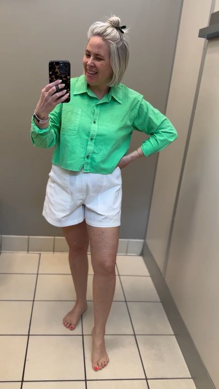 I love this cropped button up in so many colors. Runs tight. 

White linen shorts, run small I sized up. 


#LTKsalealert #LTKFind #LTKGiftGuide
