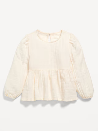 Double-Weave Long-Sleeve Peplum Top for Toddler Girls | Old Navy (US)