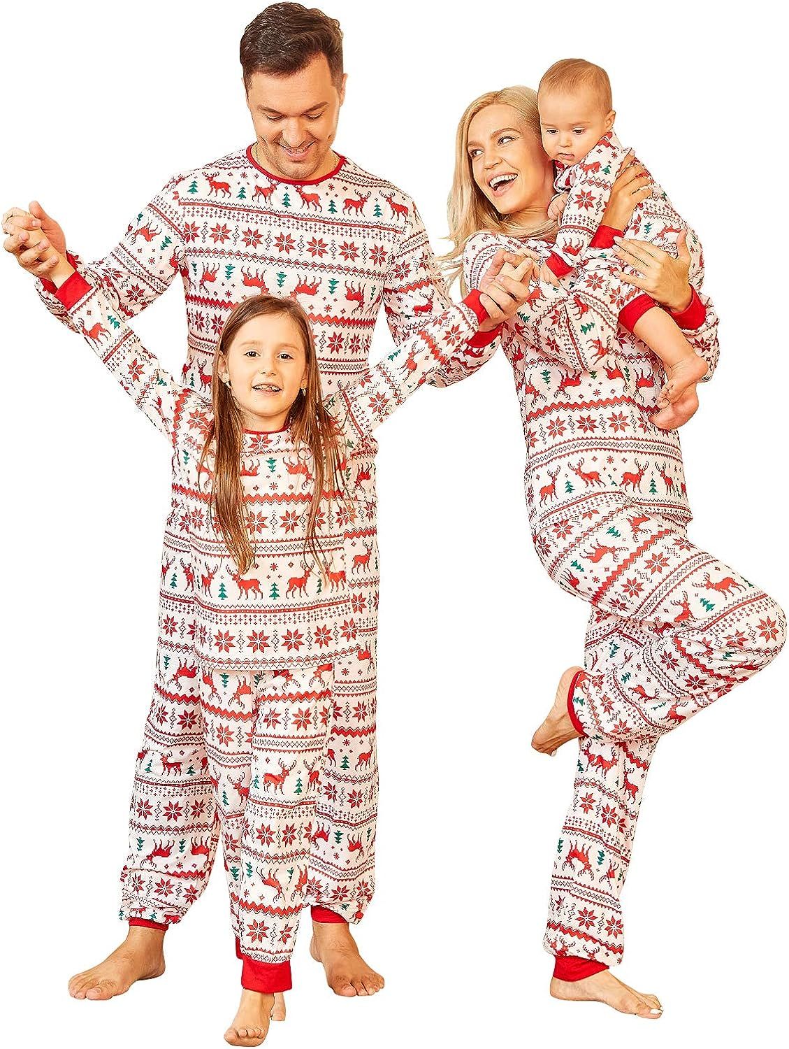 Matching Family Pajamas Christmas Sets with Dog, Matching Sets Christmas PJs for Family Organic C... | Amazon (US)