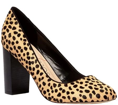 Sole Society Block Heel Pump - Giselle Leopard — QVC.com | QVC