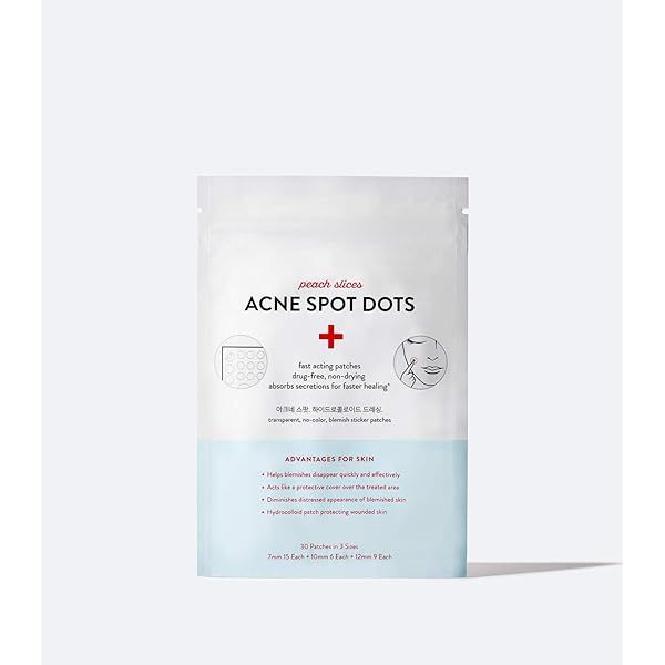 Peach Slices Acne Spot Dots | Clear Hydrocolloid Acne Pimple Patch for Zits and Breakouts | Treats,  | Amazon (US)