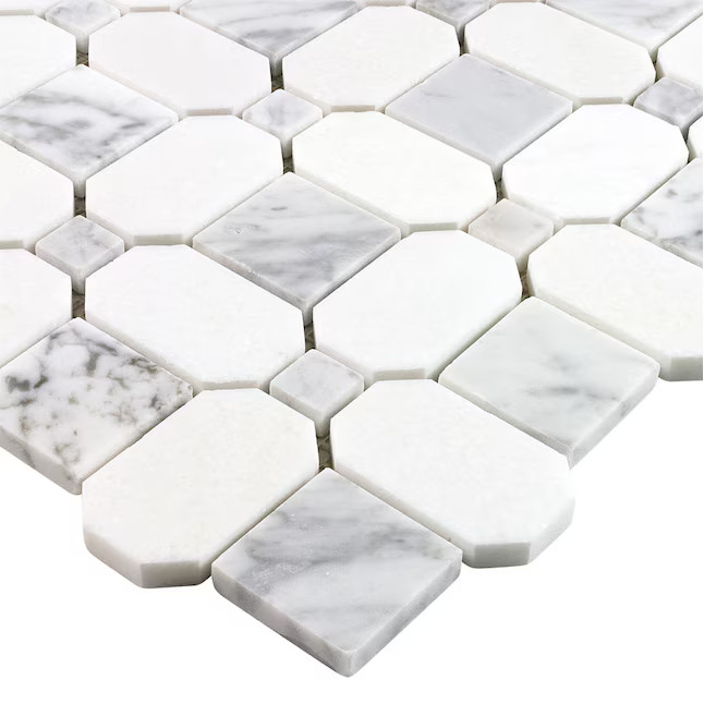 Elida Ceramica Astor Lane Marble 12-in x 12-in Polished Natural stone Basketweave Mosaic Floor an... | Lowe's