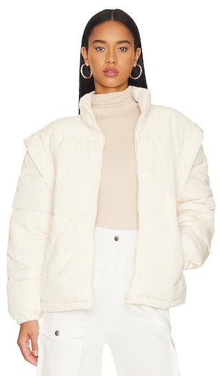 Snap Off Sleeve Puffer Jacket in Ivory | Revolve Clothing (Global)