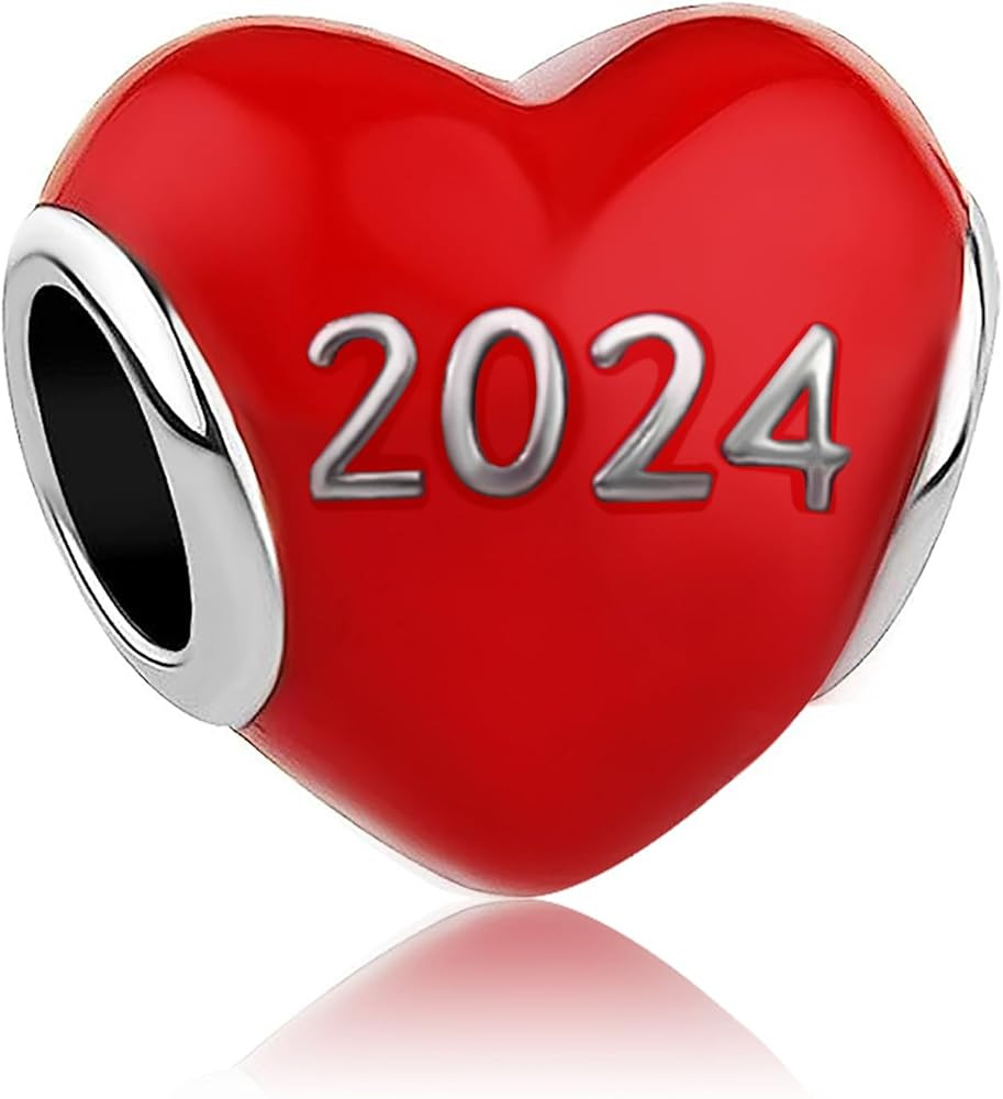 2024 2025 Red Blue Heart Women Bead Charms Compatible with Pandora Bracelets Mom Wife Bowknot | Amazon (US)