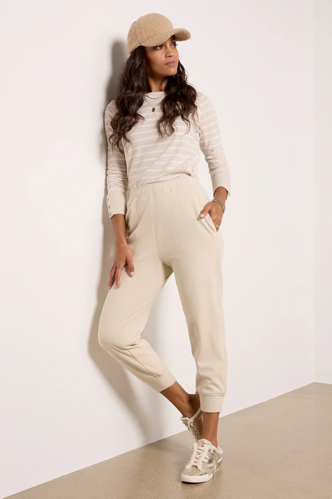 Brushed Rib Slim Cuff Pant | Evereve