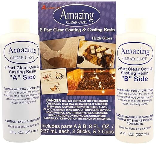 Alumilite Amazing Clear Cast 10590, 8 Oz of Clear Coating and 8 Oz of Casting Resin | Amazon (US)