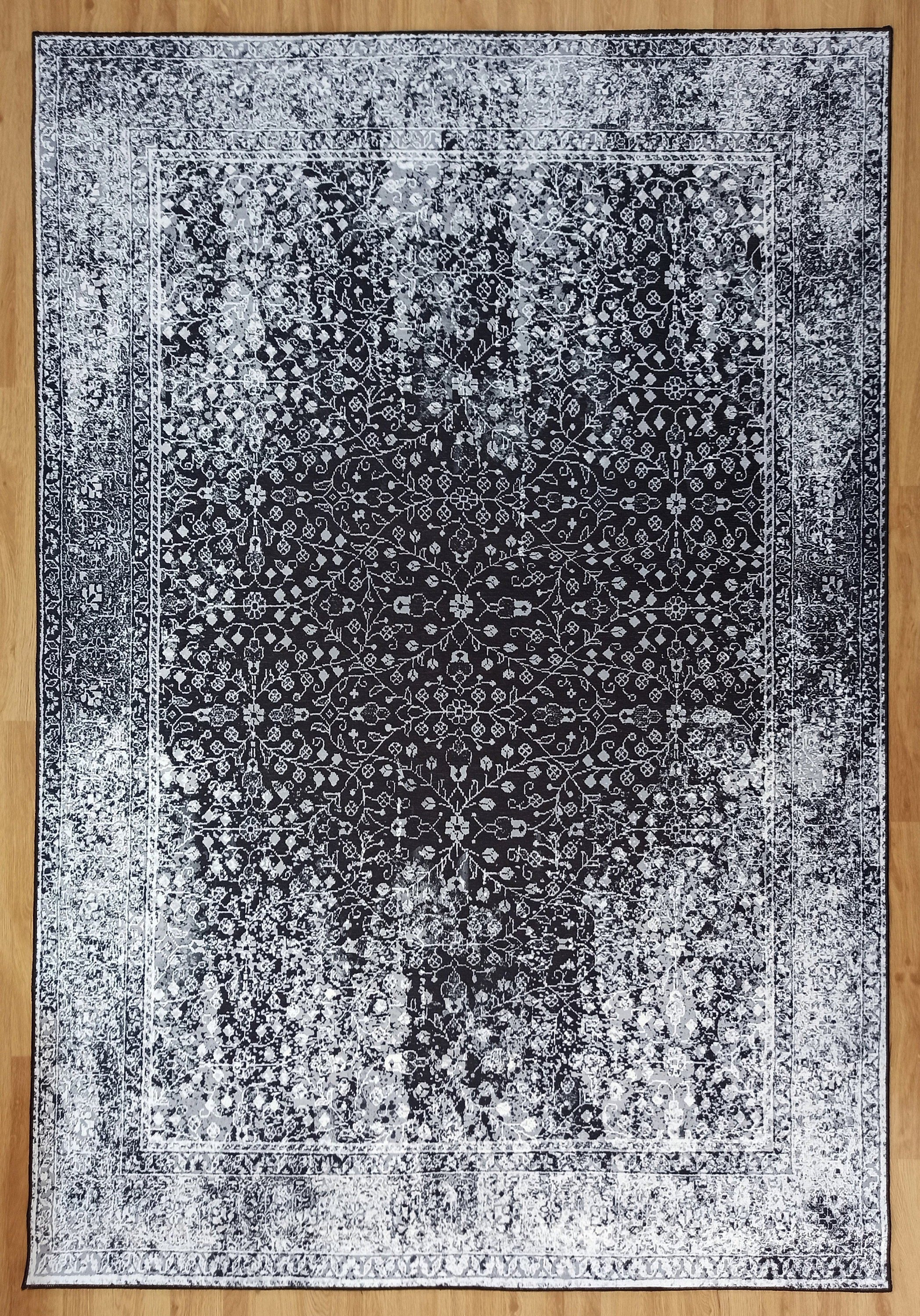 Sala Modern Black Gray Striped Rug | Fame Rugs