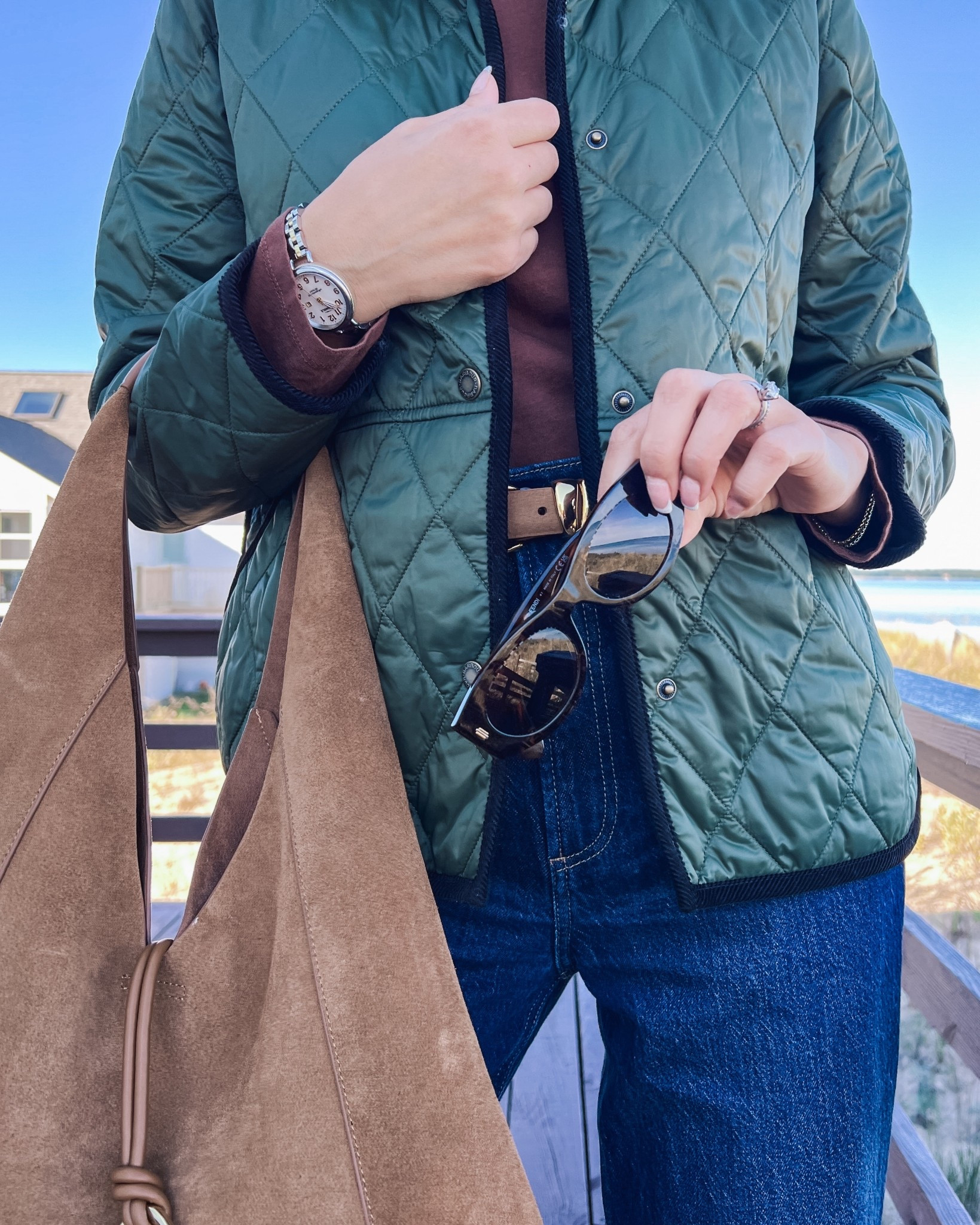 Fall transitional outfits quilted Barbour jacket 

#LTKStyleTip #LTKSeasonal #LTKFindsUnder100