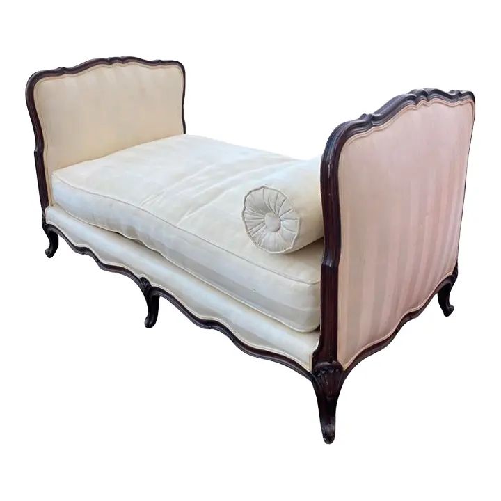 1920s Antique Louis XIV Rococo Handcrafted Daybed | Chairish