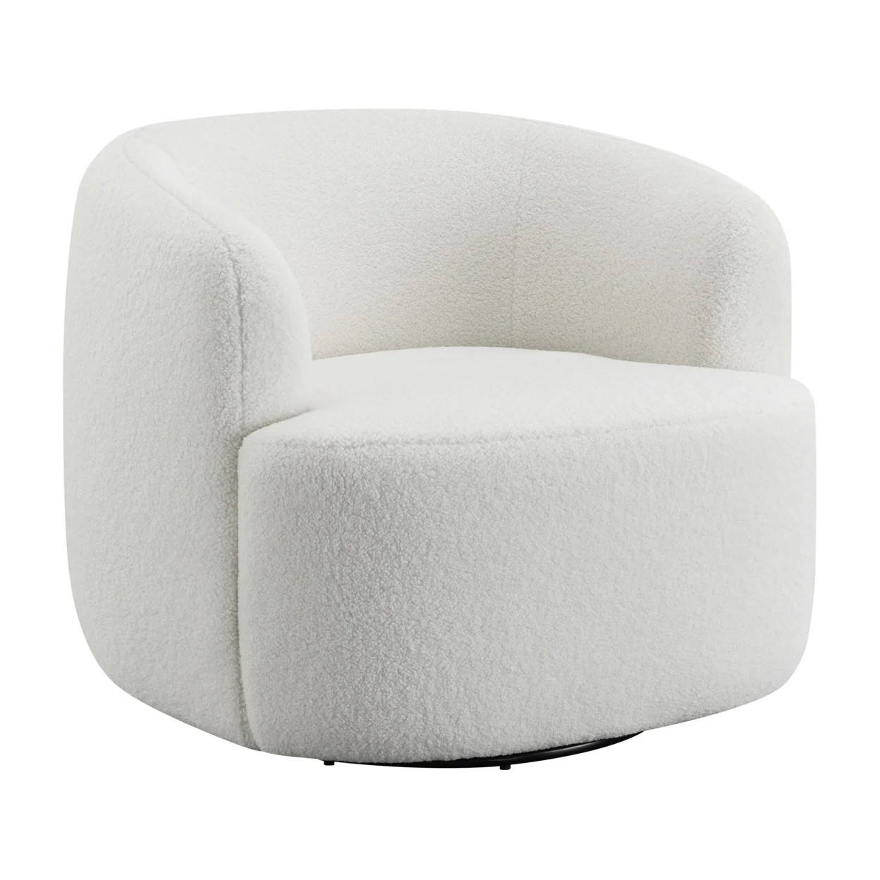35 Inch Modern Swivel Accent Chair Padded Seat Round Barrel Back White - Saltoro Sherpi | Walmart (US)