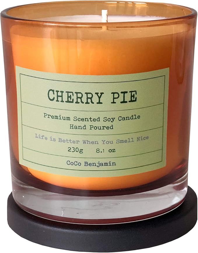 100% Soy, Highly Scented, Hand Poured Soy Candle, 8.1 oz (Cherry Pie) | Amazon (US)