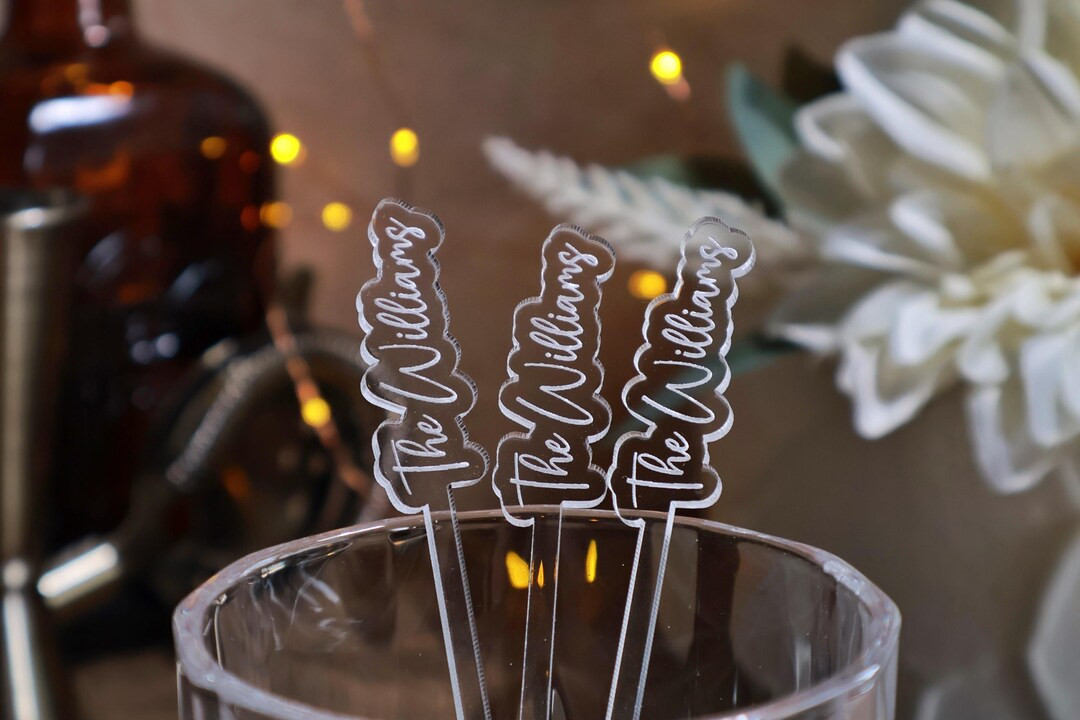 Personalized Wedding Drink Stirrers: Custom Acrylic Cocktail Swizzle Sticks - Etsy | Etsy (US)