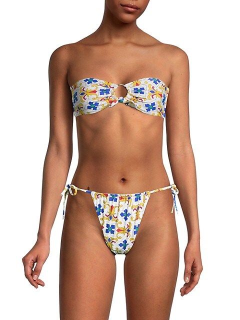 Print Ring Bandeau Bikini Top | Saks Fifth Avenue OFF 5TH