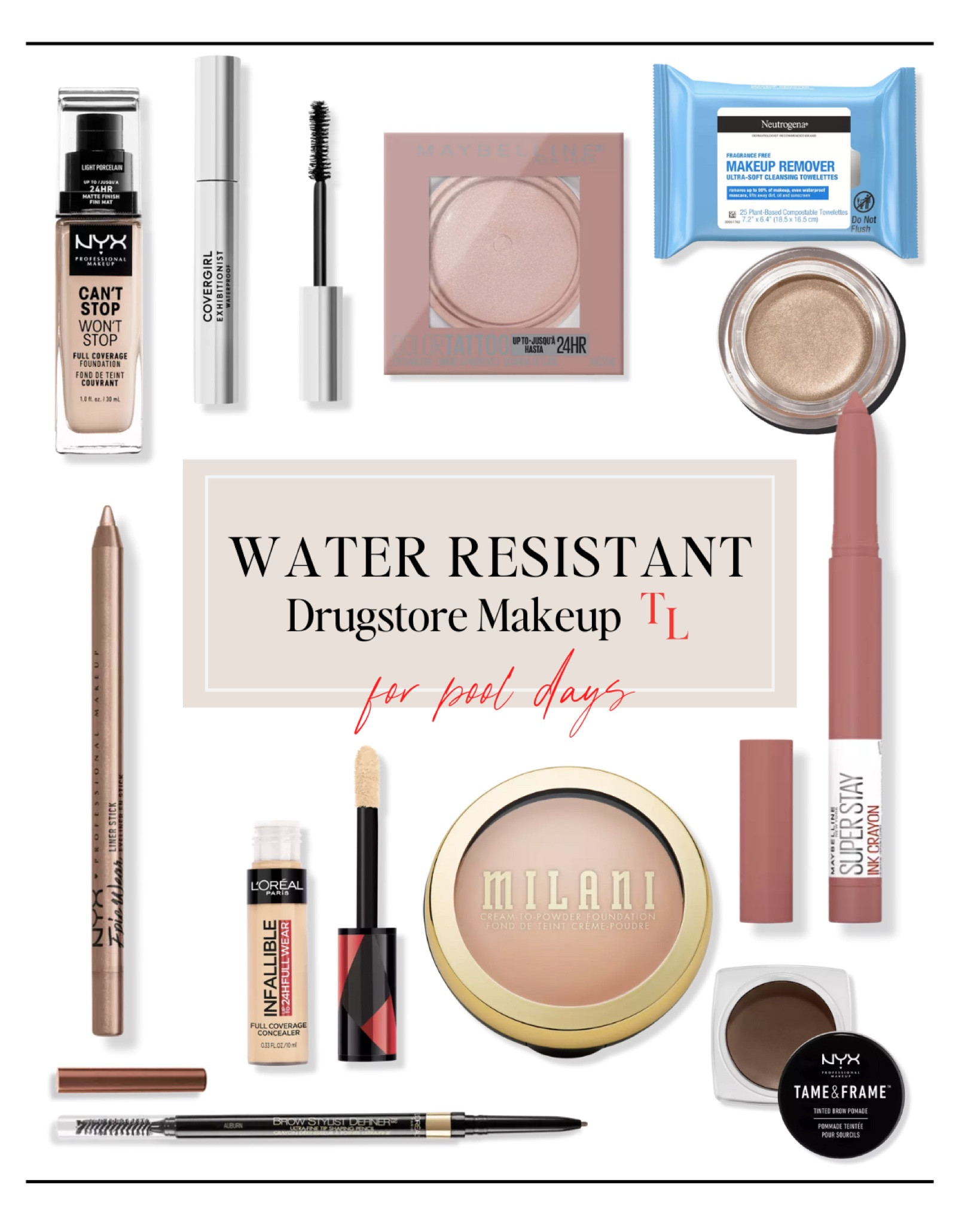 Waterproof drugstore makeup faves for summer. We love waterproof makeup!

#LTKFind #LTKswim #LTKbeauty