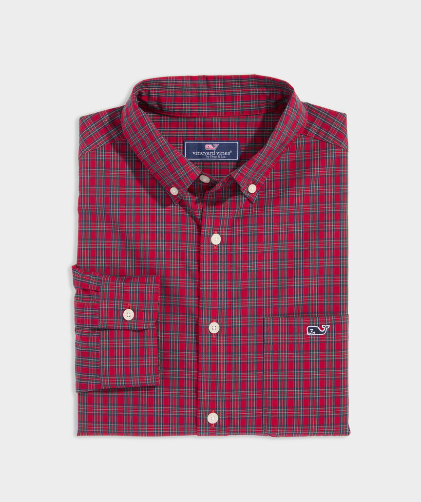 Stretch Poplin Tartan Shirt | vineyard vines