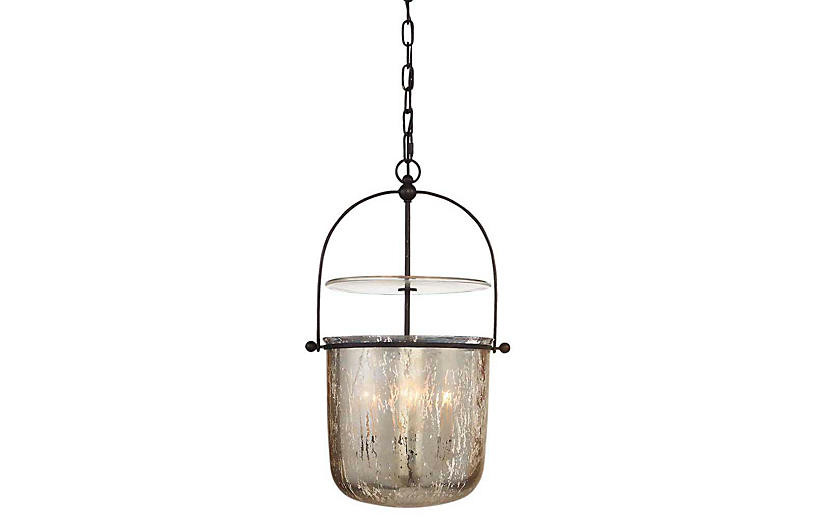 Lorford Small Smoke Bell Pendant, Aged Iron | One Kings Lane