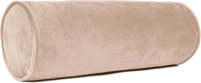 Sherry Kline Velvet Bolster Pillow, Decorative Throw Pillow, (Set of 2), Taupe | Amazon (US)