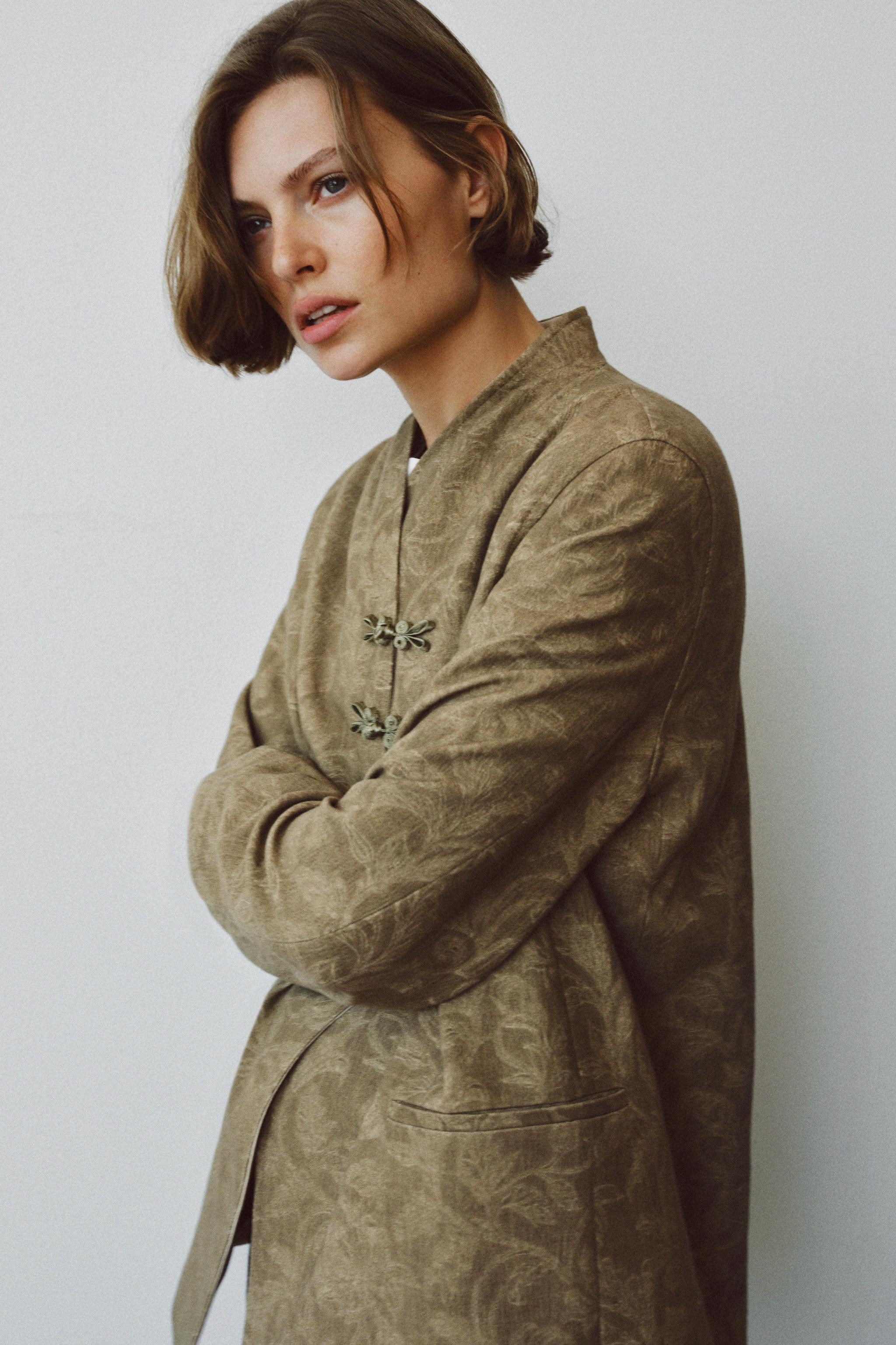 ZW COLLECTION JACQUARD FIREMAN CLASP BLAZER | Zara US