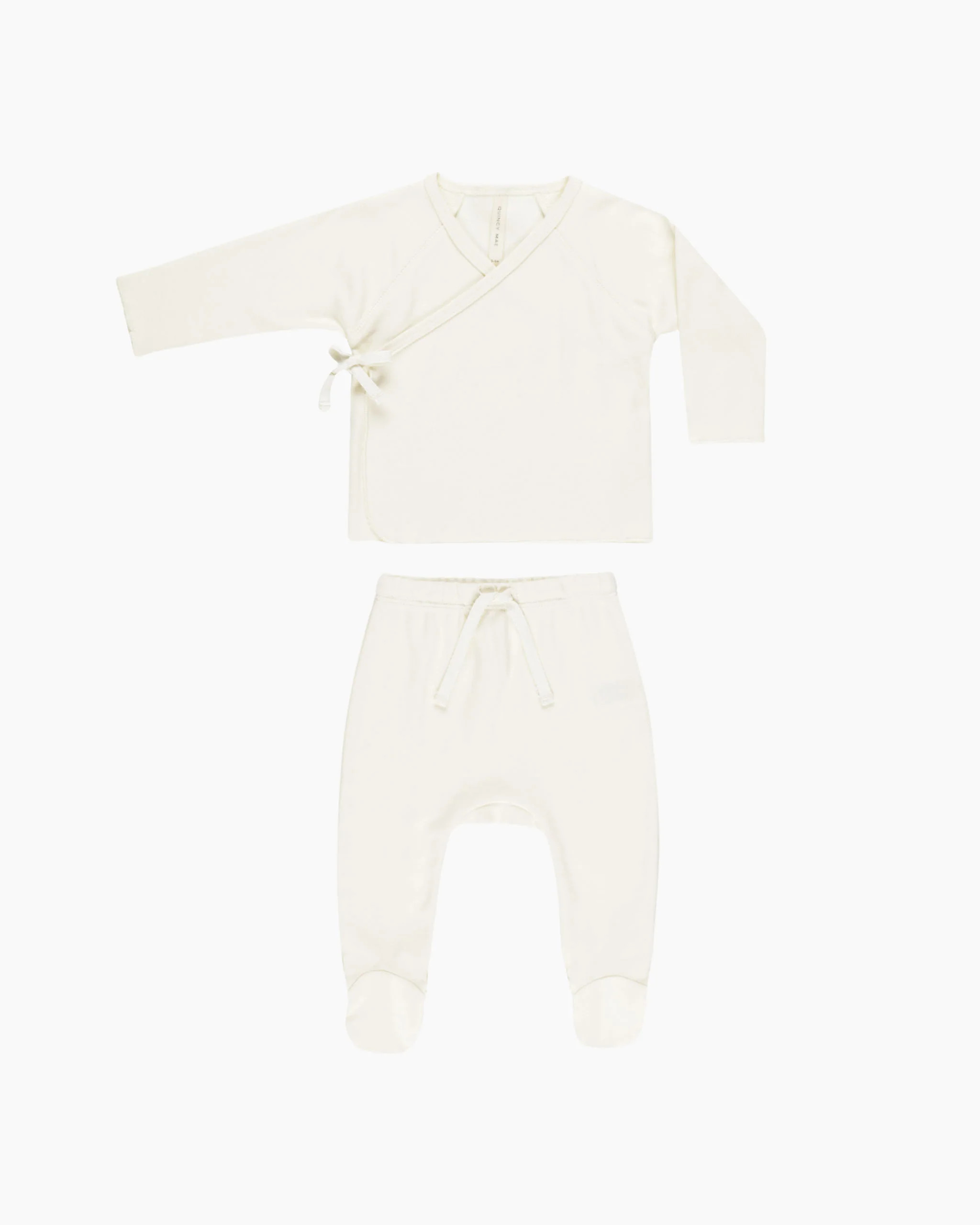 Wrap Top + Footed Pant Set || Ivory | Rylee + Cru