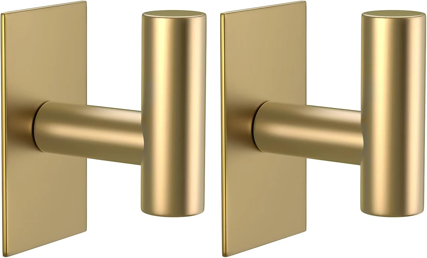 VAEHOLD Wall Towel Hooks, Heavy Duty Sticky Holder Waterproof Towel Hooks for Hanging Coat, Clothes, Closet Hook Wall Mount for Kitchen (Gold, 2 Pack) | Amazon (US)