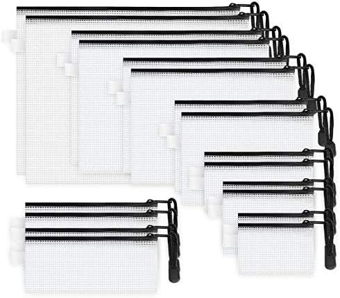 JARLINK 18 Pack 8 Sizes Zipper Mesh Pouch, Waterproof Zipper File Bags Document Pouch Multipurpos... | Amazon (US)