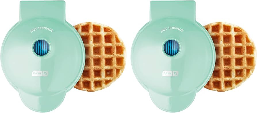 DASH DMW002AQ Mini Waffle Maker (2 Pack) for Individual Waffles Hash Browns, Keto Chaffles with E... | Amazon (US)
