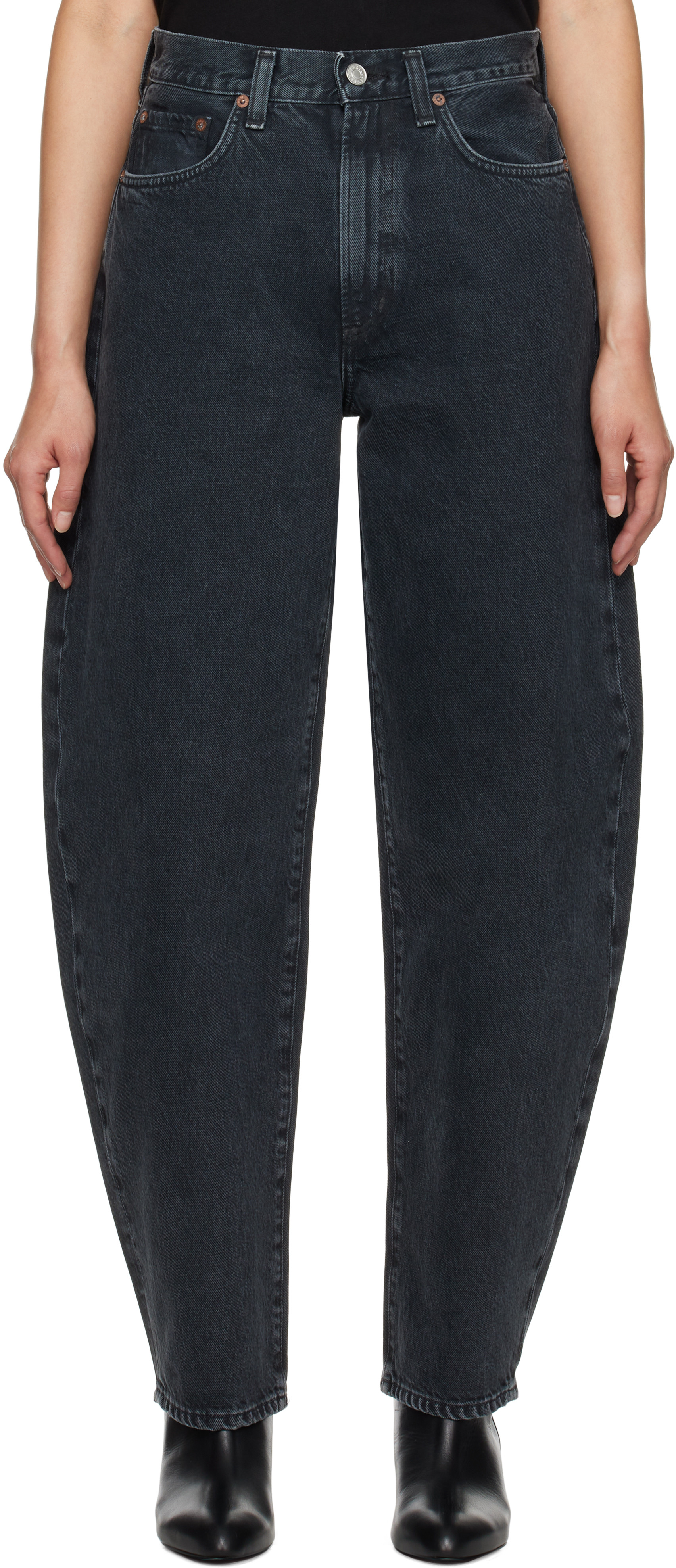 AGOLDE Black Balloon Jeans | SSENSE
