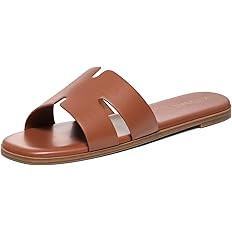 KIDMI Women's Dressy Flat Sandals, Comfortable Slip On Summer Slides, Fashion Open Toe Casual San... | Amazon (US)