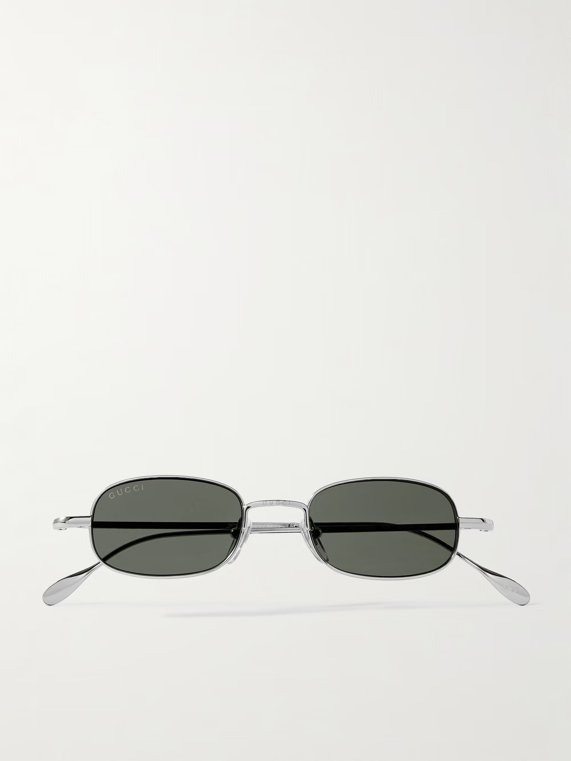 Rectangle-frame silver-tone sunglasses | NET-A-PORTER (US)
