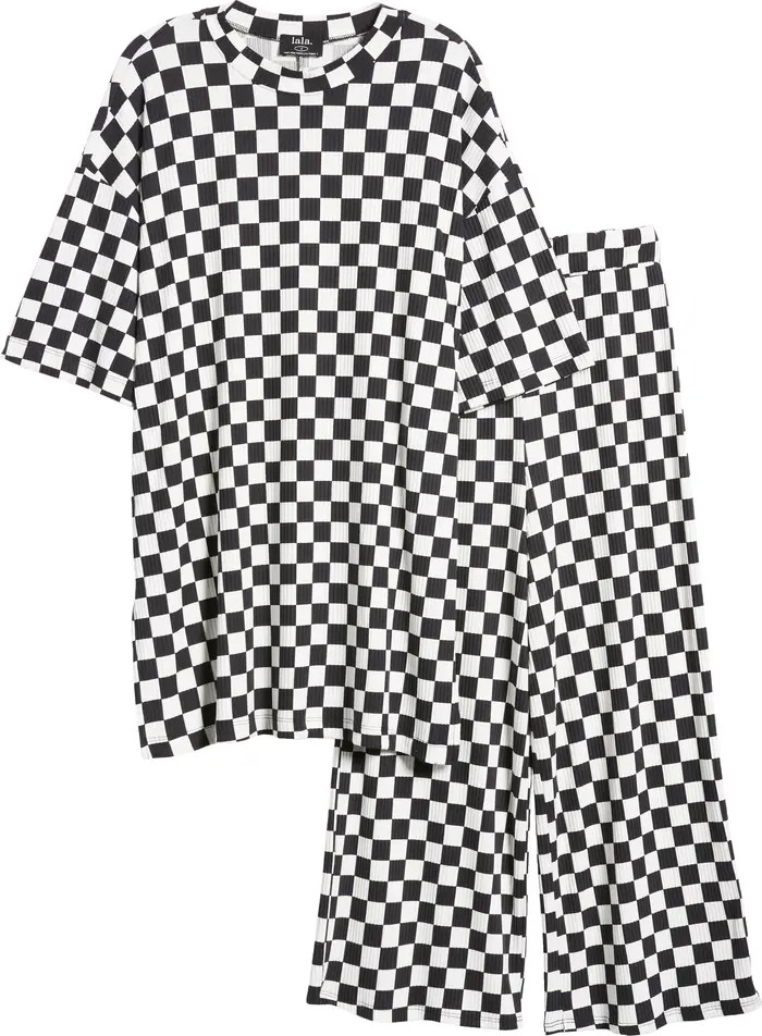 Lex Ribbed Oversize T-Shirt & High Waist Crop Pants Set | Nordstrom