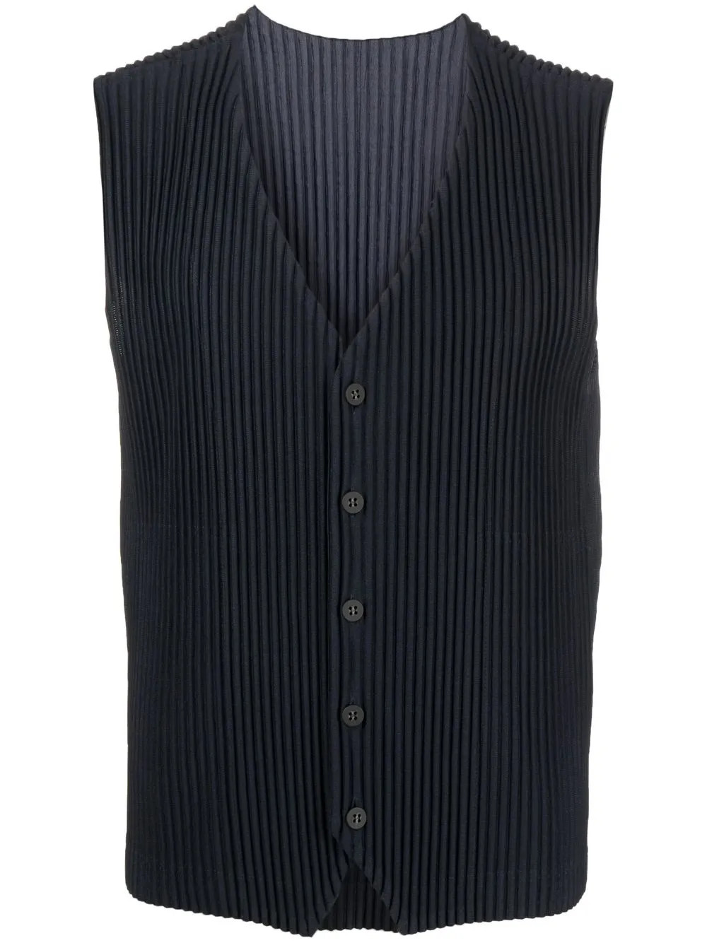 Homme Plissé Issey Miyake Plisse Pleated Waistcoat - Farfetch | Farfetch Global