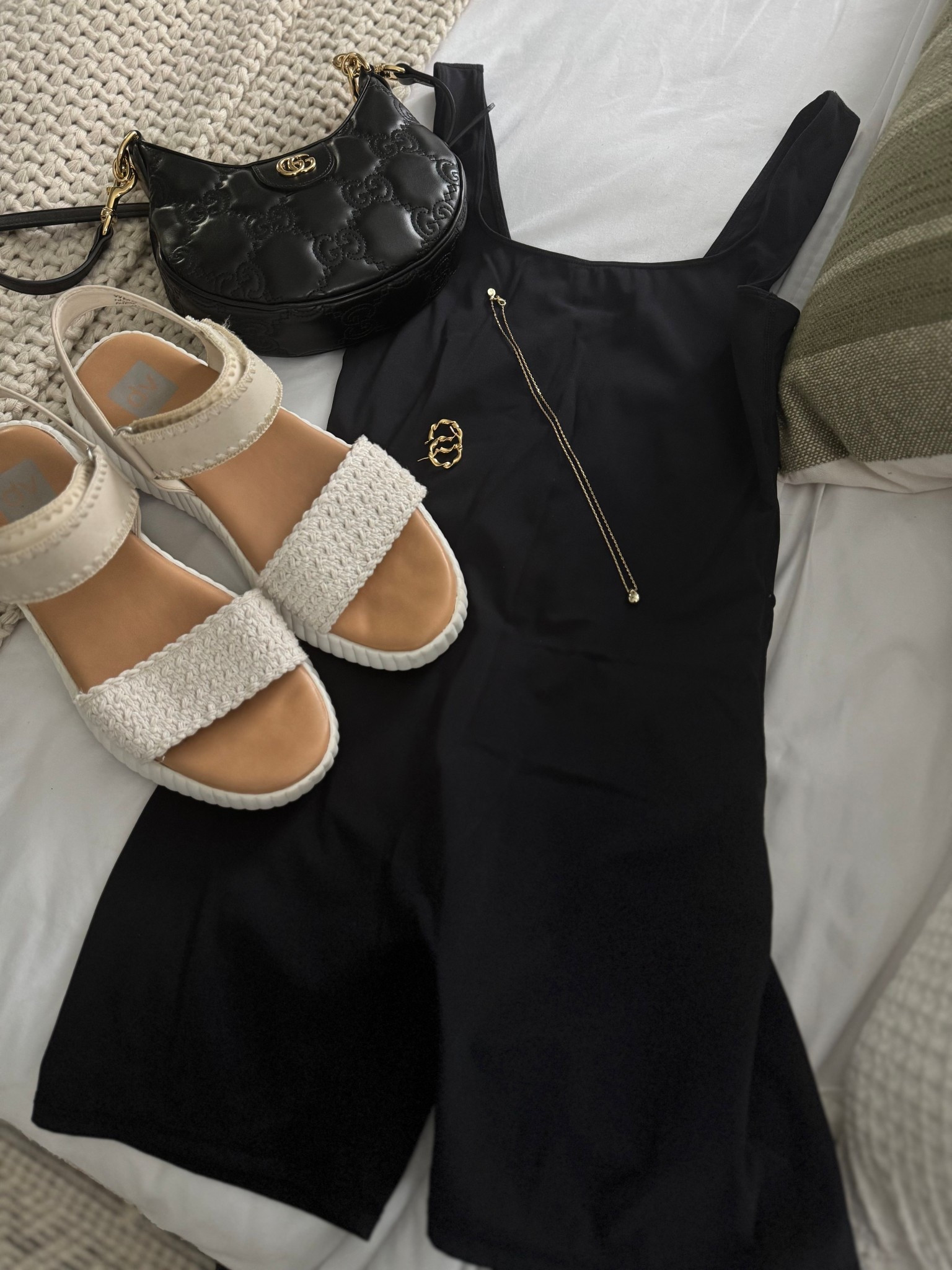 Weekend uniform: locked and loaded 🖤✨
Comfy sandals, a sleek black romper, and a pop of gold 💛 elevated minimalism at its finest. This look is giving effortless but polished, and I’m here for it.

#OOTDFlatlay #WeekendStyle #MinimalChic #StyleInspo

#LTKFindsUnder50 #LTKActive #LTKSeasonal