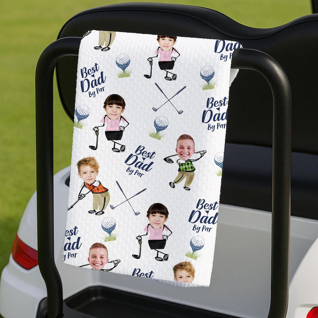 Custom Golf Towel With Kids Photo, Golf Lover Gift, Kids Golf Rag, Gift for Him, Dad Gift, Custom... | Etsy (US)