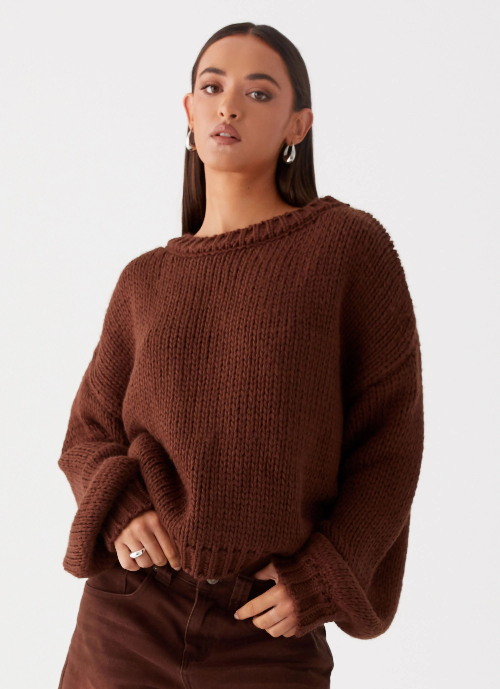 Costella Knit Sweater - Brown | Peppermayo (Global)