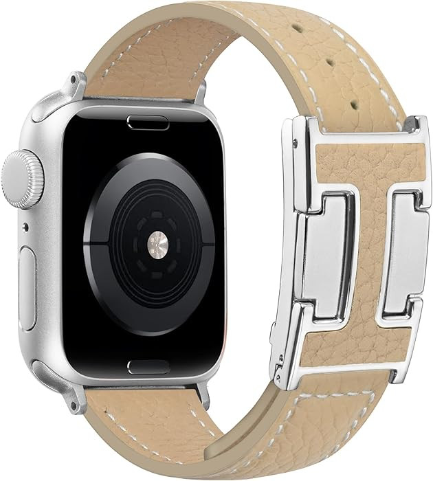 Leather Magnetic Band Compatible with Apple Watch Bands 38mm 40mm 41mm 42mm 44mm 45mm 46mm 49mm f... | Amazon (US)