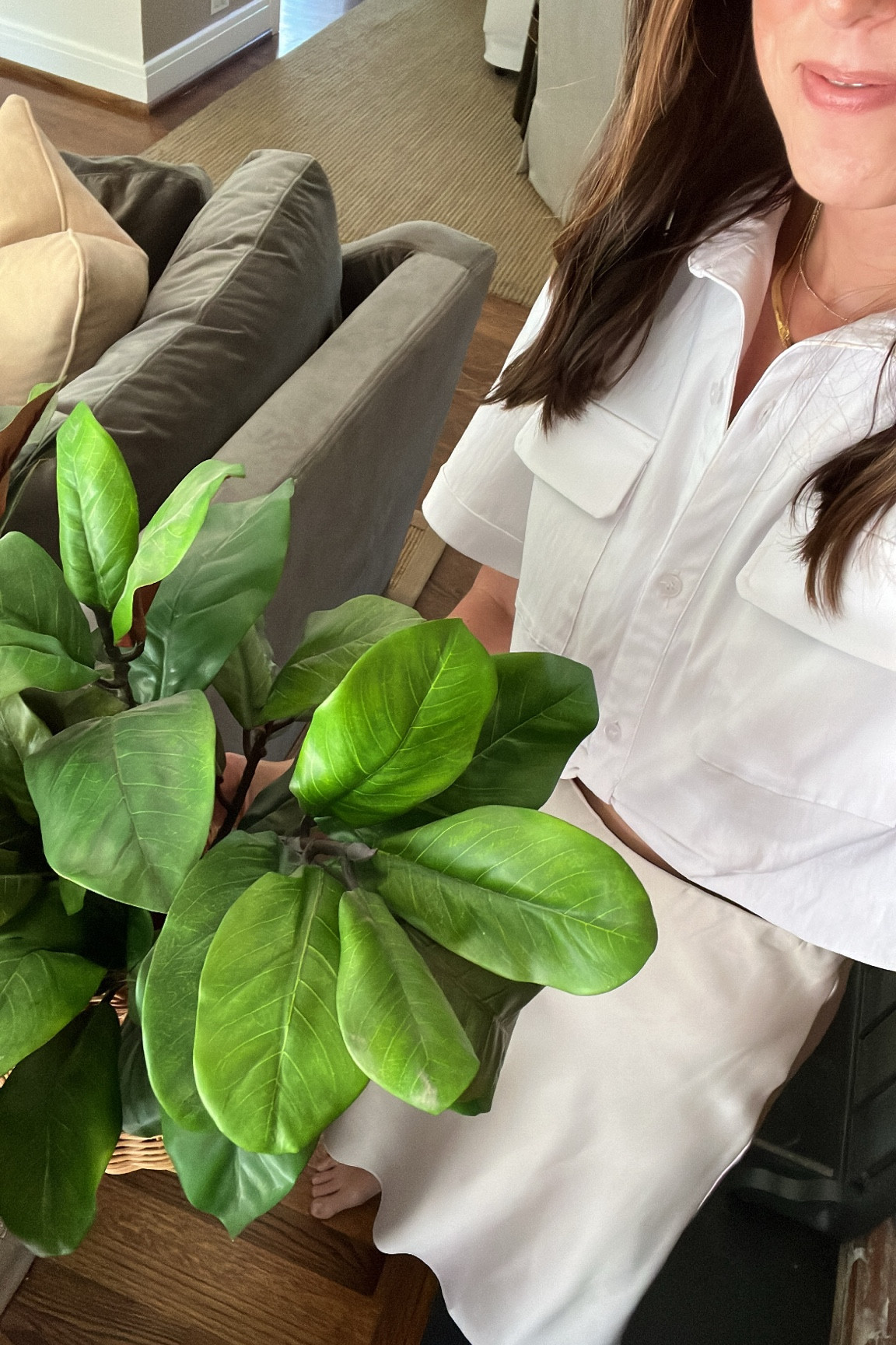 Pulling out some fall favorites including these faux magnolia stems! Loving this white blouse from the Nate note collab with Dillards for fall! It’s interesting and on major sale right now. It is super cropped so I paired it with a silky slip skirt! 

Fall outfit, skirt, blouse, transitional outfit, cropped shirt, outfit of the day, fall home decor

#LTKsalealert #LTKSeasonal #LTKstyletip