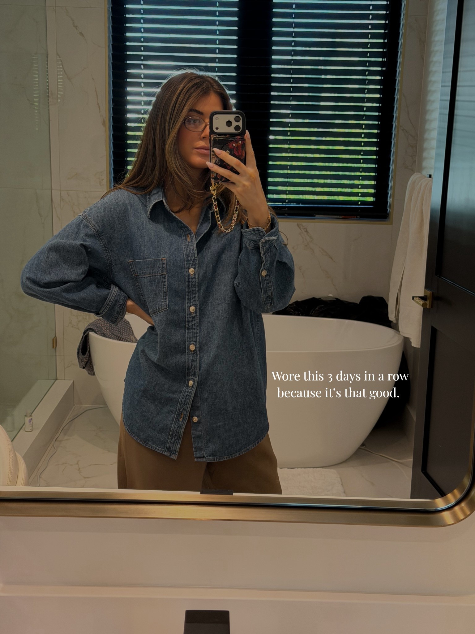 The most perfect denim shirt you’ll ever find. Wearing size Small. (I also bought a M for extra oversized). Medium in the pants! 

#LTKdayinmylife #LTKootd #LTKmomlife