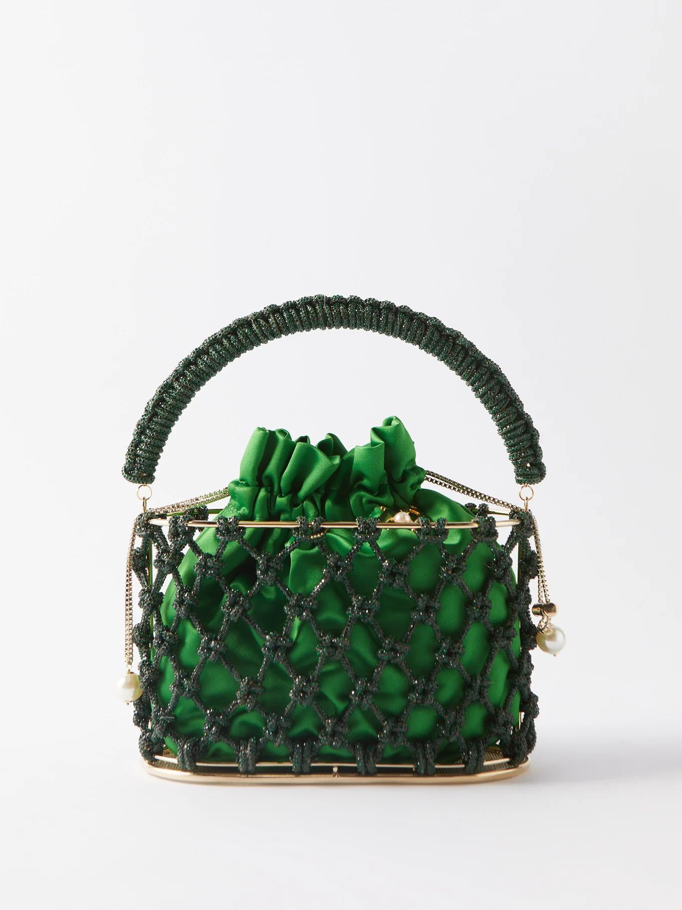 Holli Nodi crystal-embellished satin handbag | Matches (US)