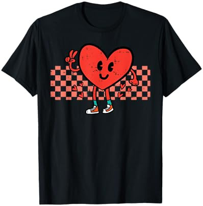 Valentines Day Heart Peace Hand Retro Groovy Men Women Kids T-Shirt | Amazon (US)