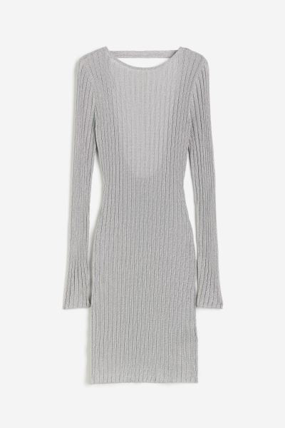 Shimmery Open-back Dress - Silver-colored - Ladies | H&M US | H&M (US + CA)