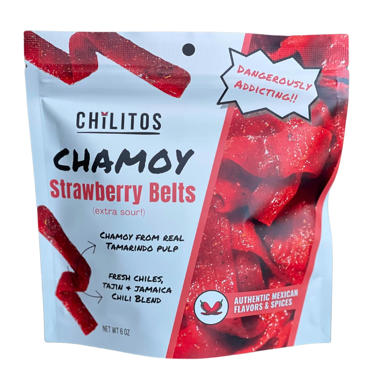 Strawberry Sour Belts Chamoy Candy - Mexican Sweet Sour Spicy Gummy Chili Candy (6 oz Bag) | Walmart (US)