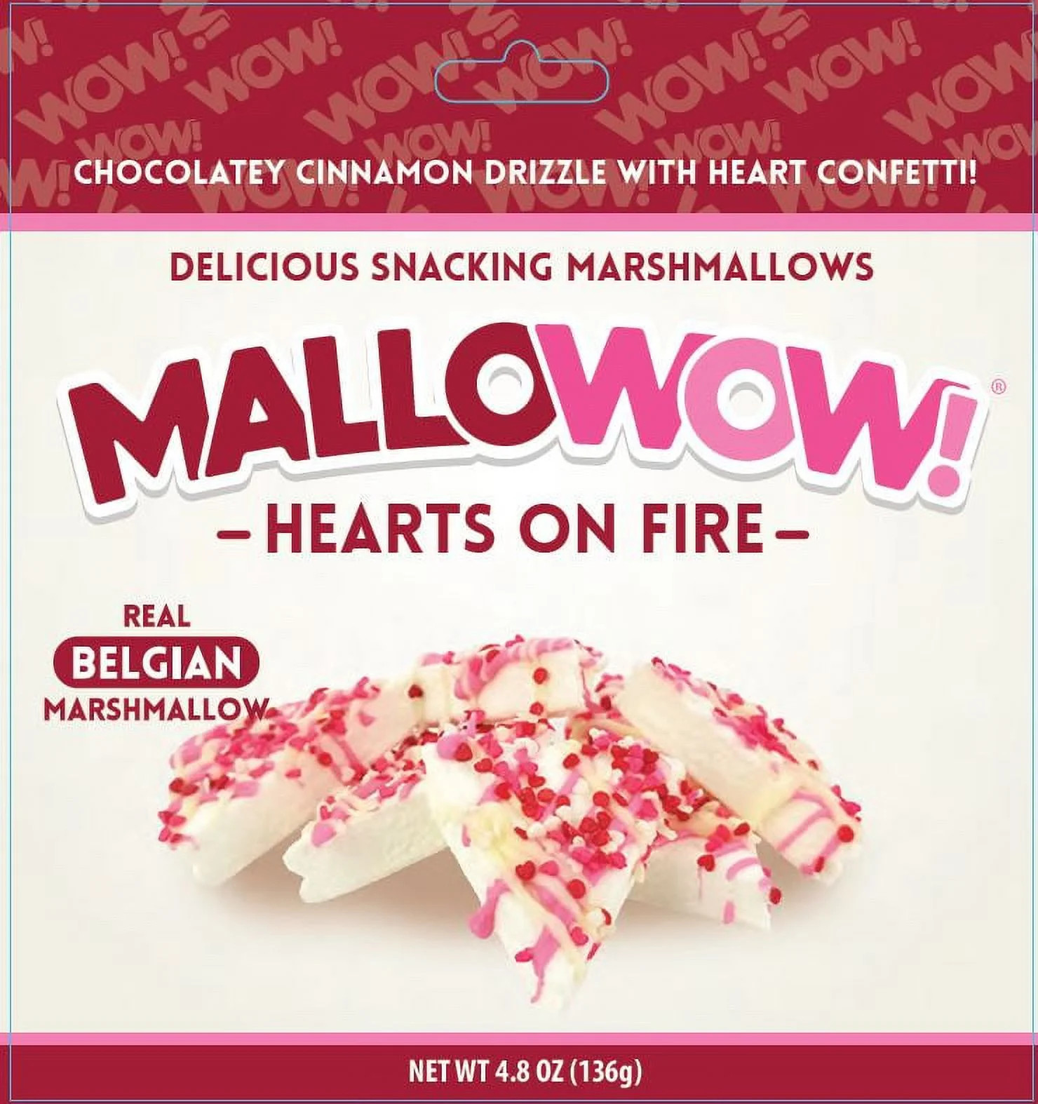 MALLOWOW! Hearts on Fire Delicious Snacking Marshmallows Chocolatey Cinnamon Drizzle Heart Confet... | Walmart (US)
