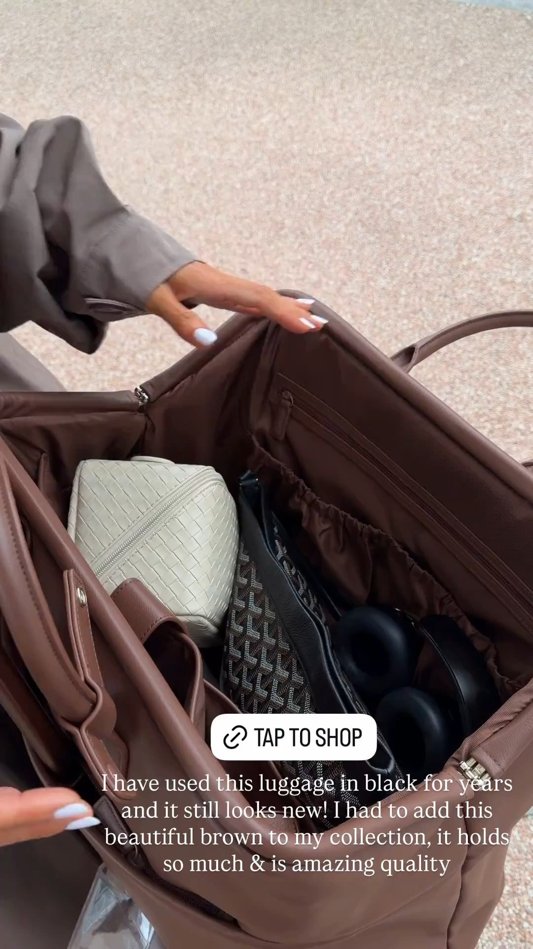 Thave used this luggage in black for years and it still looks new! I had to add this beautiful brown to my collection, it holds so much and is amazing quality✨ 

 #LTKmomlife #LTKselfcare #LTKTravel